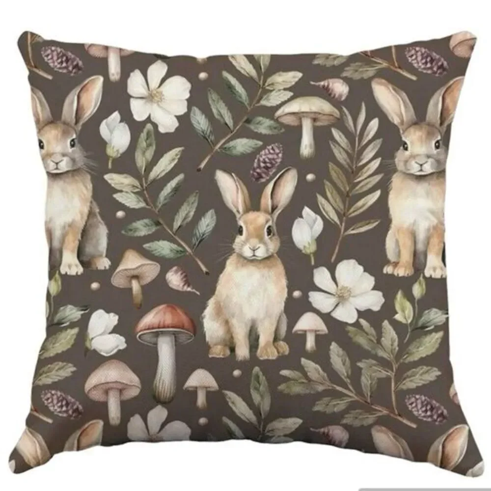 Easter Bunny Fairycore Cottage Whimsicoth Goblin Pillow Cover